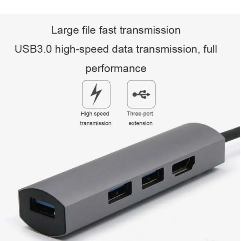 4 в 1 USB C концентратор USB-C до 4K HDMI адаптер для MacBook samsung Galaxy S9/S8 huawei mate 10/20 P10/20 Pro type C Мульти USB 3,0 концентратор