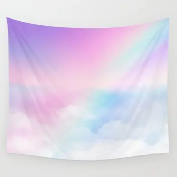 

Pretty Rainbow Tapestry Wall Hanging Beach Throw Rug Blanket Camping Tent Travel Sleeping Pad Tapestry