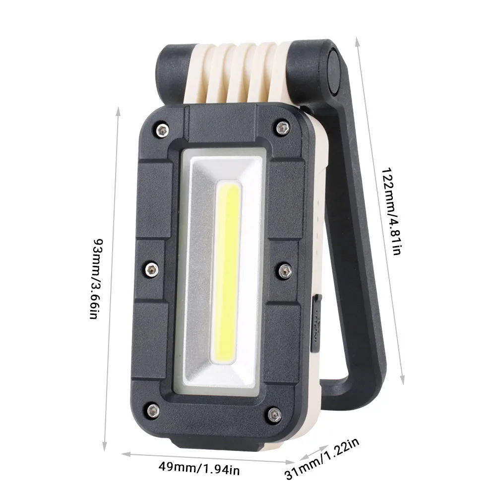 BORUiT вращающийся фонарь для кемпинга USB Перезаряжаемый 18650 аккумулятор фонарик тент свет водонепроницаемый магнитный COB светодиодный рабочий свет