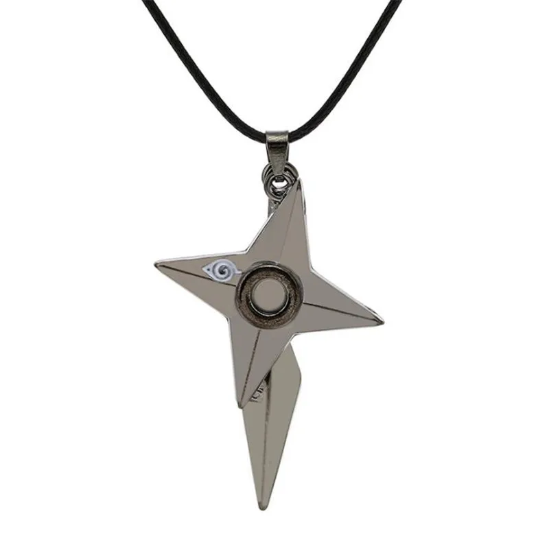 NARUTO Anime Cosplay Shuriken Ninja Dart Necklace Pendant Fashion Accessories Keychain Leather Rope Boy Girl Gift Hot |