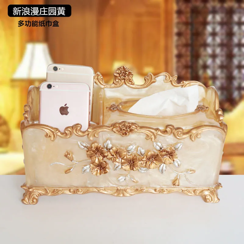 

Creative European Multifunctional Paper Towel Box High-end Household Paper Drawing Box Living Room Paper Drawing Box Remote Cont