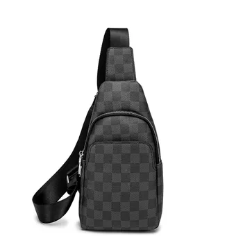 

New Waist Bag Casual Fanny Waist Pack men chest bag Belt leather Trend check pattern Chest Packs Bum Pack men's messenger bag