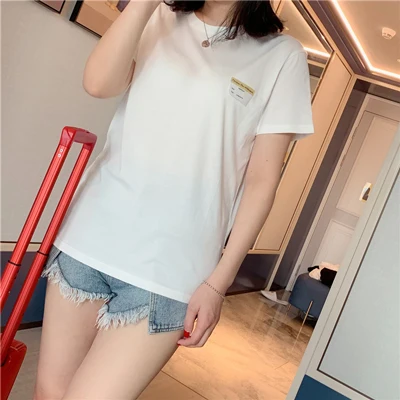 CK футболка Femme уличная Футболка женская Эстетическая одежда E Girl 90s белая Повседневная футболка Летняя женская одежда для футболок - Цвет: Белый