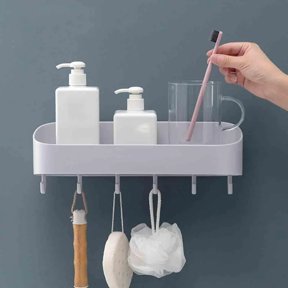 

Wall Housekeeper Hanger Home Bathroom Kitchen With Hook Free Punching Storage Rack Shower Organizer Utility Hook Sponge Holder