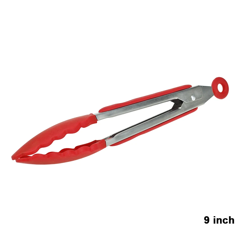 9 in Tongs 2 MOSEKO силиконовая лопаточка термостойкая суповая ложка-кисточка антипригарная специальная кухонная лопатка кухонные инструменты посуда - Цвет: 9 in Tongs 2