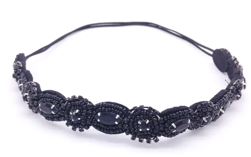 Ethnische Rocailles, handgefertigtes Stirnband, Perlen, individuelles Perlen-Haarband für Damen und Mädchen, Haar-Accessoires – Detail 2