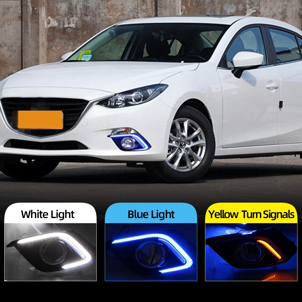 Car Flashing 1Pair DRL For Mazda 3 Mazda3 Axela 2013 2014 2015 2016 LED DRL Daytime Running