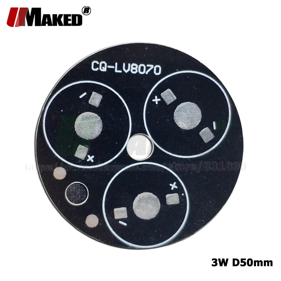 3W 50mm LED PCB Aluminum Palte 3LEDs for 1W 3W LED High Power HeatSink Base Plate for Flodlight light bulb Downlight Lamps