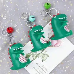 Милый брелок для ключей с колокольчиком мультфильм подвеска в виде динозавра брелок на подарок украшение для рюкзака