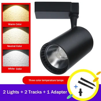 

LED Track Lights 220V COB Lamps Track Lamp with Alloy Rail 12W 20W 30W 40W Spotlights Lighting for Clothing Store for Exhibition