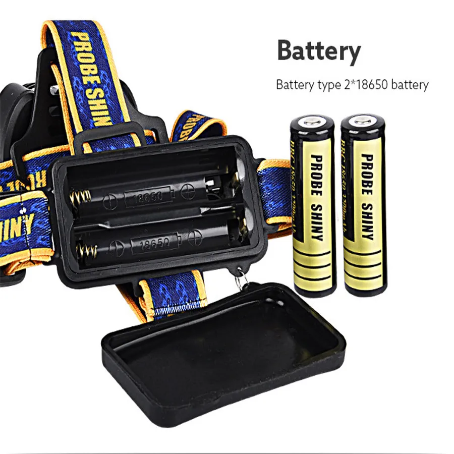 Outdoor headlight 8500Lm XML T6 + 2R5 3 LED rechargeable 18650 waterproof light USB interface night riding lights 35A5 (4)