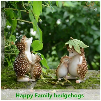 

Mini Fairy Garden Decoration Lovers Hedgehog Animal Figurine Resin Ornament Tabletop Balcony Home Decor Valentine's Day Gift