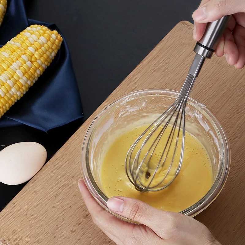 Kitchen Egg Beater Manual 304 Stainless Steel Egg-whisk Household Cream Egg Stirrer Hand-Held Baking Tool