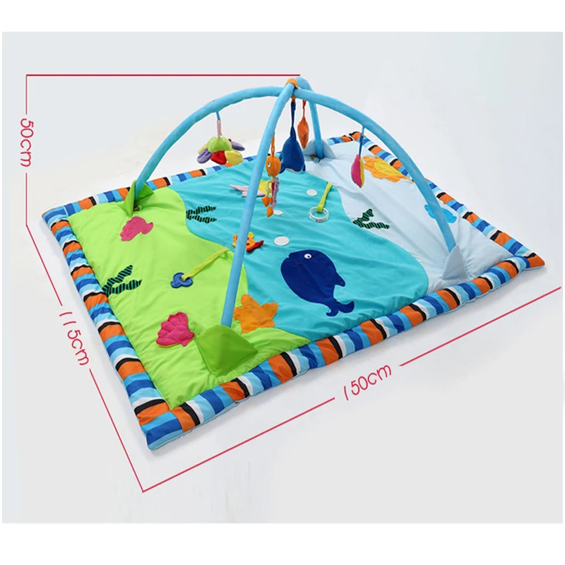 OLOEY 1.5 КГ Мягкие Детские Play Mat150 * 110 СМ Длинный Океан Лето Хлопок Игры Ковер Коврик