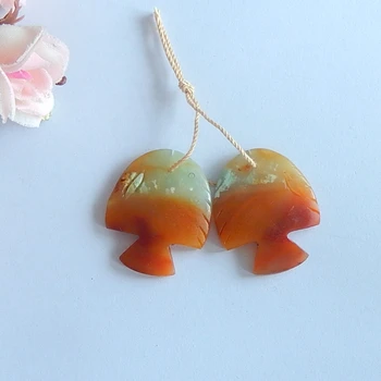 

Wholesale gemstone.Hand Engraving Natural Amazonite Fish Earrings Pairs,shipping acceptable!30x25x4mm,9.8g