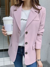 ^^Best Offers Autumn casual ladies small suit Fashion single-breasted long-sleeved pink blazer jacket Korean version of slim jacket female ^^Best Offers Autumn casual ladies small suit Fashion single-breasted long-sleeved pink blazer jacket Korean version of slim jacket female