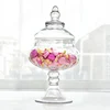 Creativity Tall Feet Clear Storage Jar with Lid European Modern Grain Dispenser Coffee Table Desktop Candy Snacks Glass Bottle 3