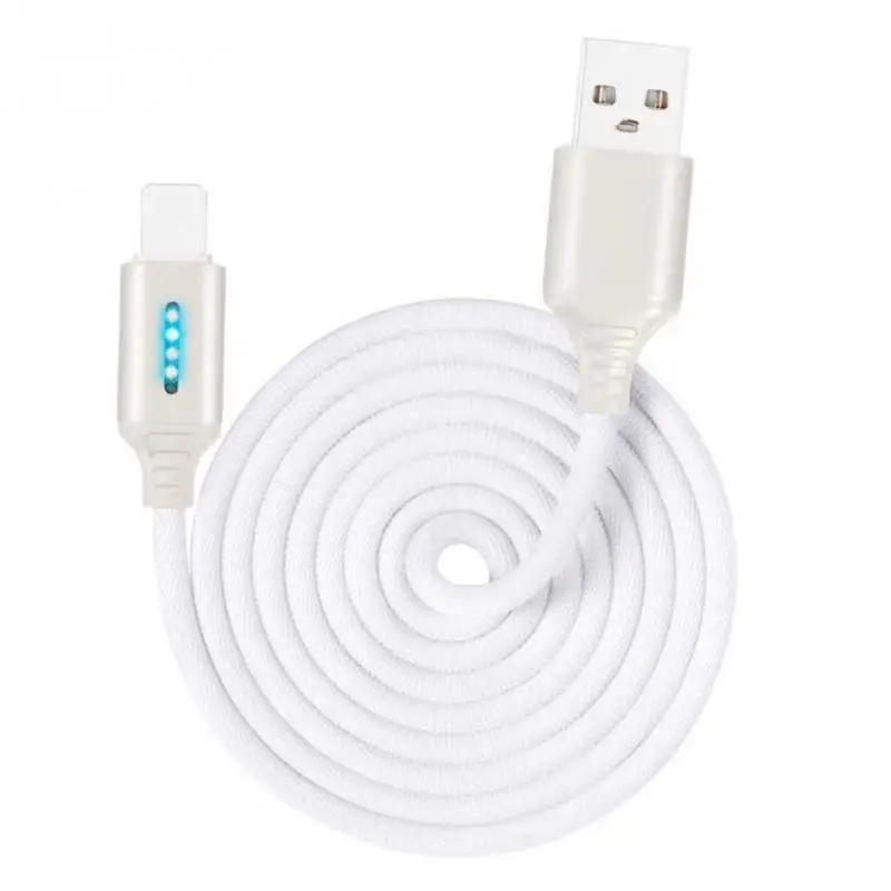 White For Iphone Подходит для Apple, Android, type C, конная гоночная лампа, светящийся кабель для передачи данных, нейлон, алюминий, умный автоматический кабель для зарядки - Цвет: White For Iphone