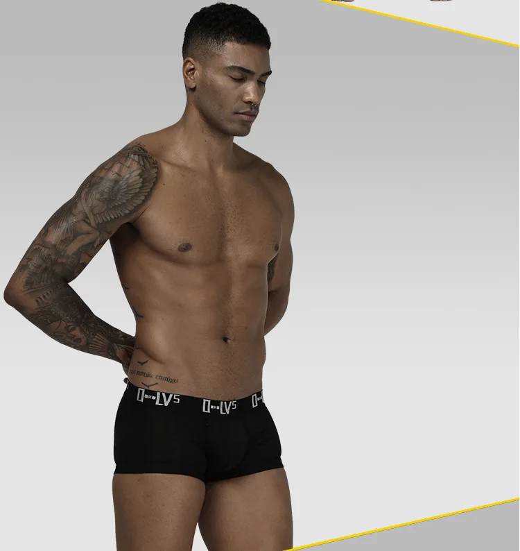 Men's Cotton Boxer Underwear Adjustable Ring Sexy Buttock Lifting Sheath U Convex Boxers Low-Rise Sports Underwear