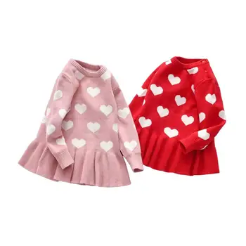 

sweater dress age for 1 - 4 yrs baby girls cute dots long sleeve knit dress 2020 autumn winter children warm clothes kids frocks