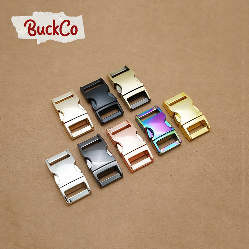 

50pcs/lot Side release metal buckle kirsite DIY dog collars accessory durable security lock 15mm webbing strapping 8 kinds