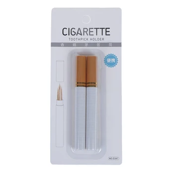 

2Pc Mini toothpick box Outdoor Portable Cigarette Shape Secret Stash Diversion Toothpick Holder Toothpick Container Case houders