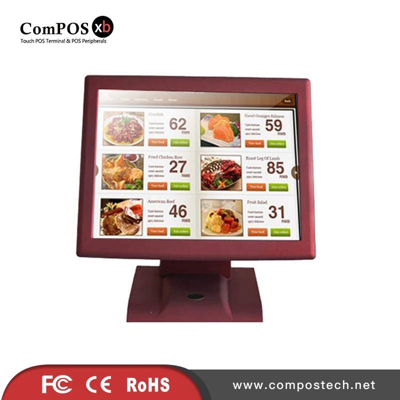 

Featured POS system 15 inch Five Wire resistance Touch Screen POS terminal with VFD customer display