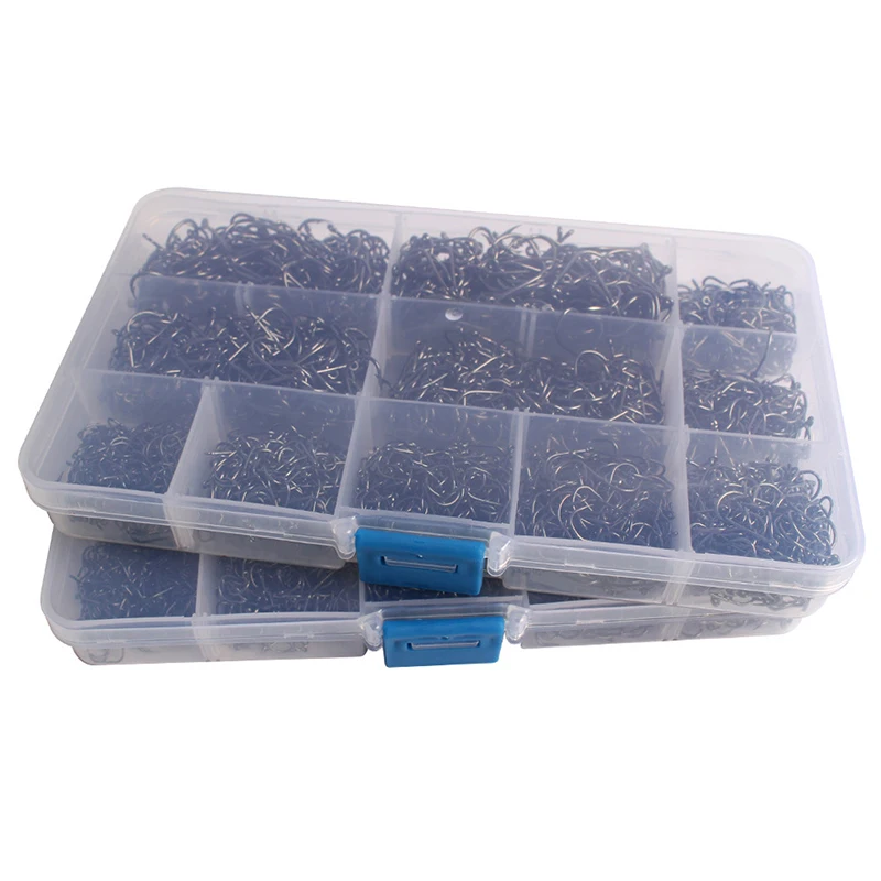 

1600Pcs/box Fishing Hook Sharp Barb Fishhook Storage Box Accessories Kit