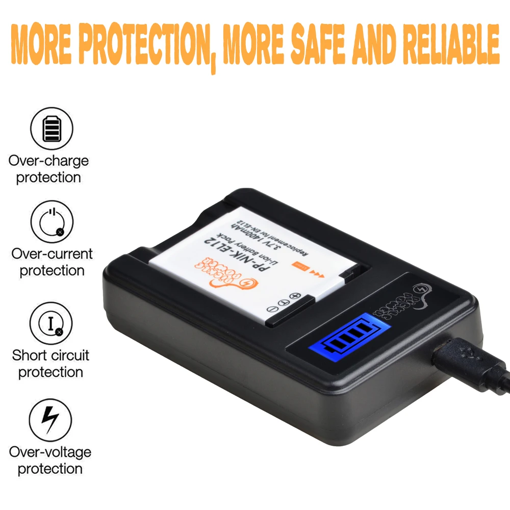 High-Capacity Rechargeable Battery with Charger