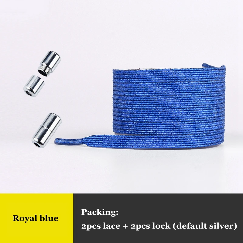 Royal blue Новинка; эластичный фиксирующий башмак; шнурки на плоской подошве; шнурки без завязок; кроссовки ярких цветов; фиксирующий башмак; шнурки для детей и взрослых; женская и мужская обувь на шнуровке - Цвет: Royal blue