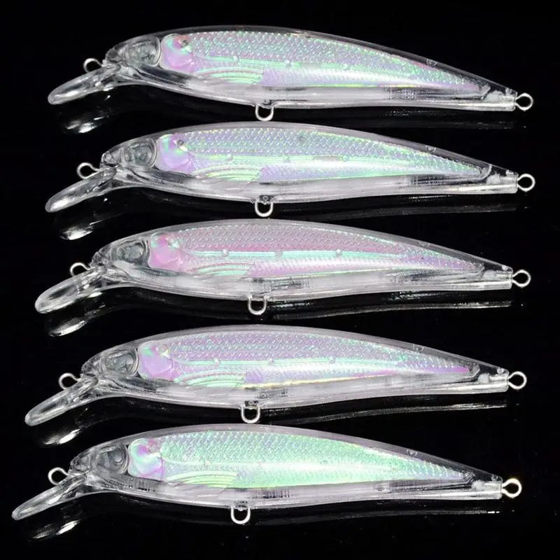 5pcs 11.6g 11.2cm Transparent Baits Blank Hard Baits 3D Unpainted Fishing Lure  Bodies Minnow Wobbler