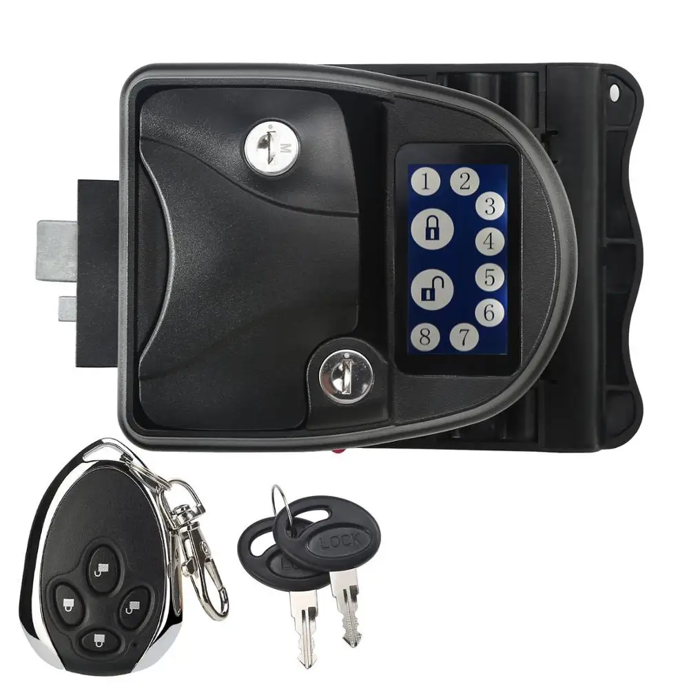 Сенсорный экран RV Keyless дверной замок с ручкой для кемпера трейлер защелка с клавиатурой и Fob 20 м беспроводной пульт дистанционного управления металлическая задняя панель