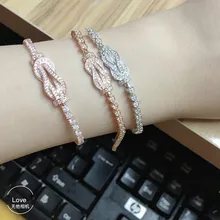 Горячая полная циркония известная марка ювелирных изделий счастливый 8 браслет