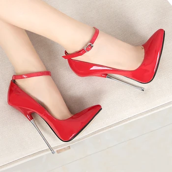

Elegant Women Shoes Pumps Extreme 16cm Super High Heel Ladies Shoes Model Big Size 3-color 2020 New Gold Heel Take Pictures