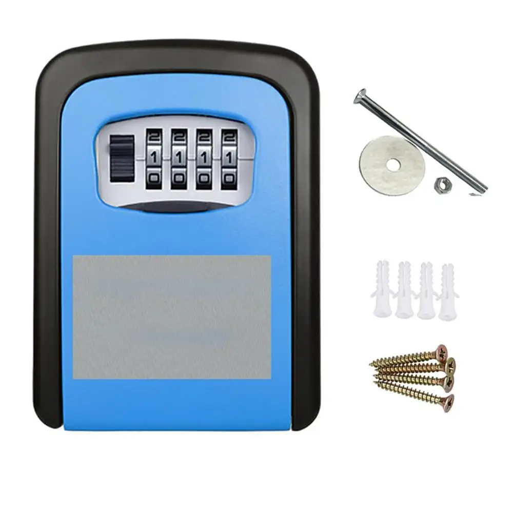Синий Ideal For Key Storage With A Large Storage Space Renovation B&b Password Key Box Storage Wall Key Safe Deposit Box - Цвет: Синий
