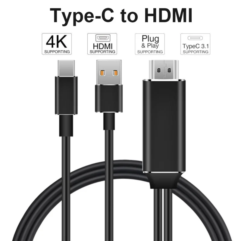 Для samsung Note 9 4K USB C type-C к HDMI 4K кабель HD tv Цифровой AV адаптер