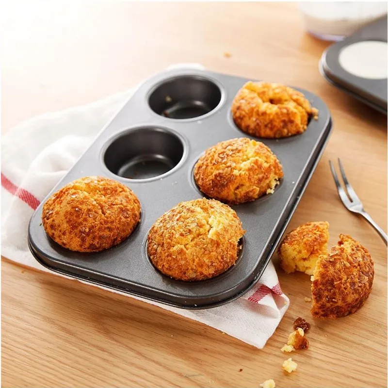 

Nonstick Mousse Baking Tray Carbon Steel Barbecue Pizza Dish 6-cup Baking Cake Mold Bakeware Kitchen Form for Cooking