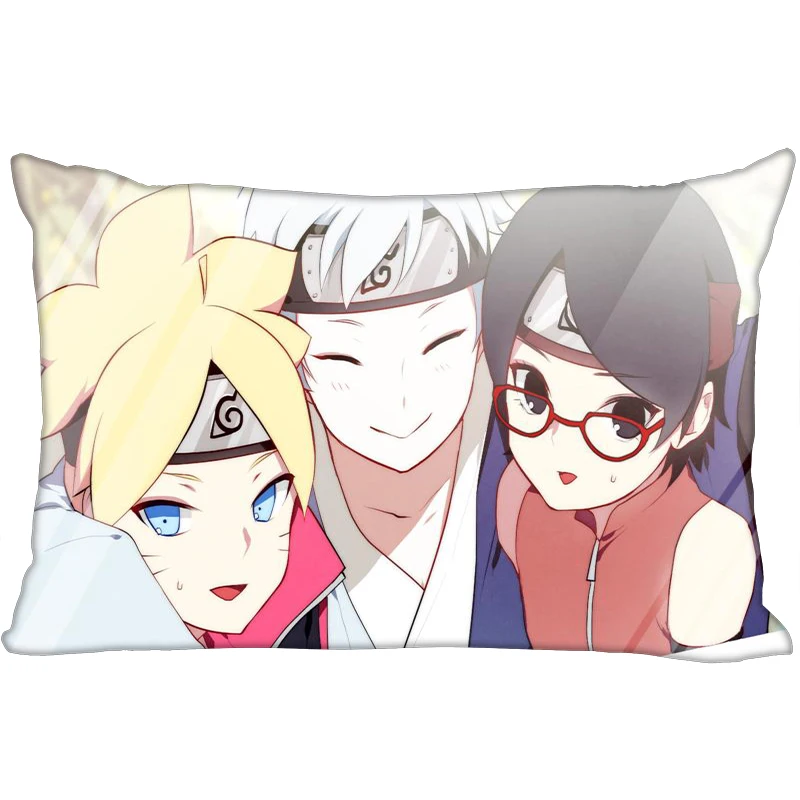 Заказной BORUTO Печать наволочки Две стороны Стандартный атлас шелк мягкие прямоугольные Наволочки на молнии больше размер - Цвет: 6