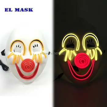 

Popular EL Wire Joker Mask Horror Clown Mask Carnival Festival Dance DJ Glowing Flashing Led Mask