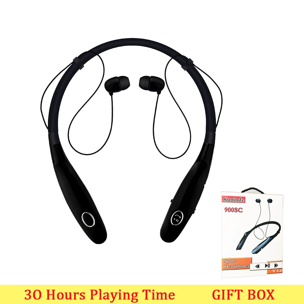 BLACK WITH BOX Bluetooth наушники 30 ч играть Встроенный микрофон беспроводные шейные спортивные наушники стерео auriculares для телефона xiaomi - Цвет: BLACK WITH BOX