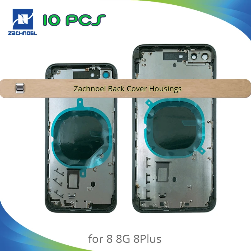 

10pcs Back Housing for IPhone 8 8G 8Plus Plus Middle Frame Bezel Chassis Back Battery Door Rear Cover Body Red Black Gold White