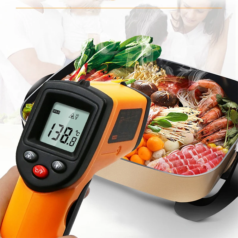 GM320 Laser LCD Digital Thermometers Infrared Temperature Meter Gun Point -50~380 Degree Non-Contact Thermometer House Tools