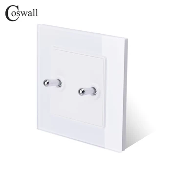 

Coswall Simple Fashion Crystal Tempered Glass Frame 2 Gang 1 Way Toggle Switch Light Switch On / Off Wall Switch 16A AC 250V