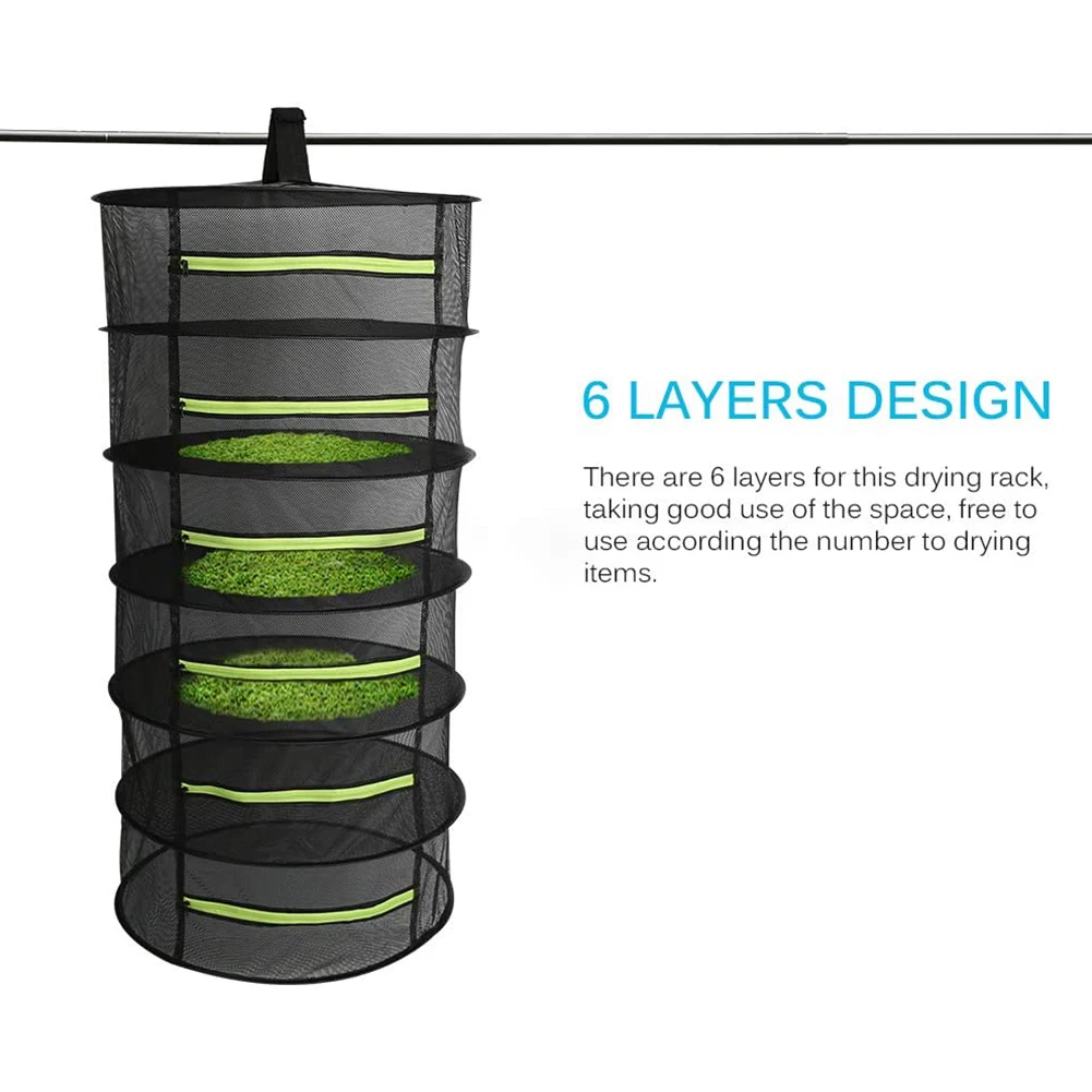 4/6 Layers Drying Net For Herbs Hanging Basket Folding Dry Rack Herb Drying Net Dryer Bag Mesh