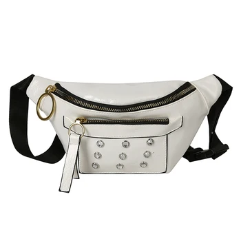 

Women Leather Fanny Chest Bag Zipper Belt Purse Daily Diamond Crossbody Packs Diamond Crossbody Bag Casual Messenger Packs