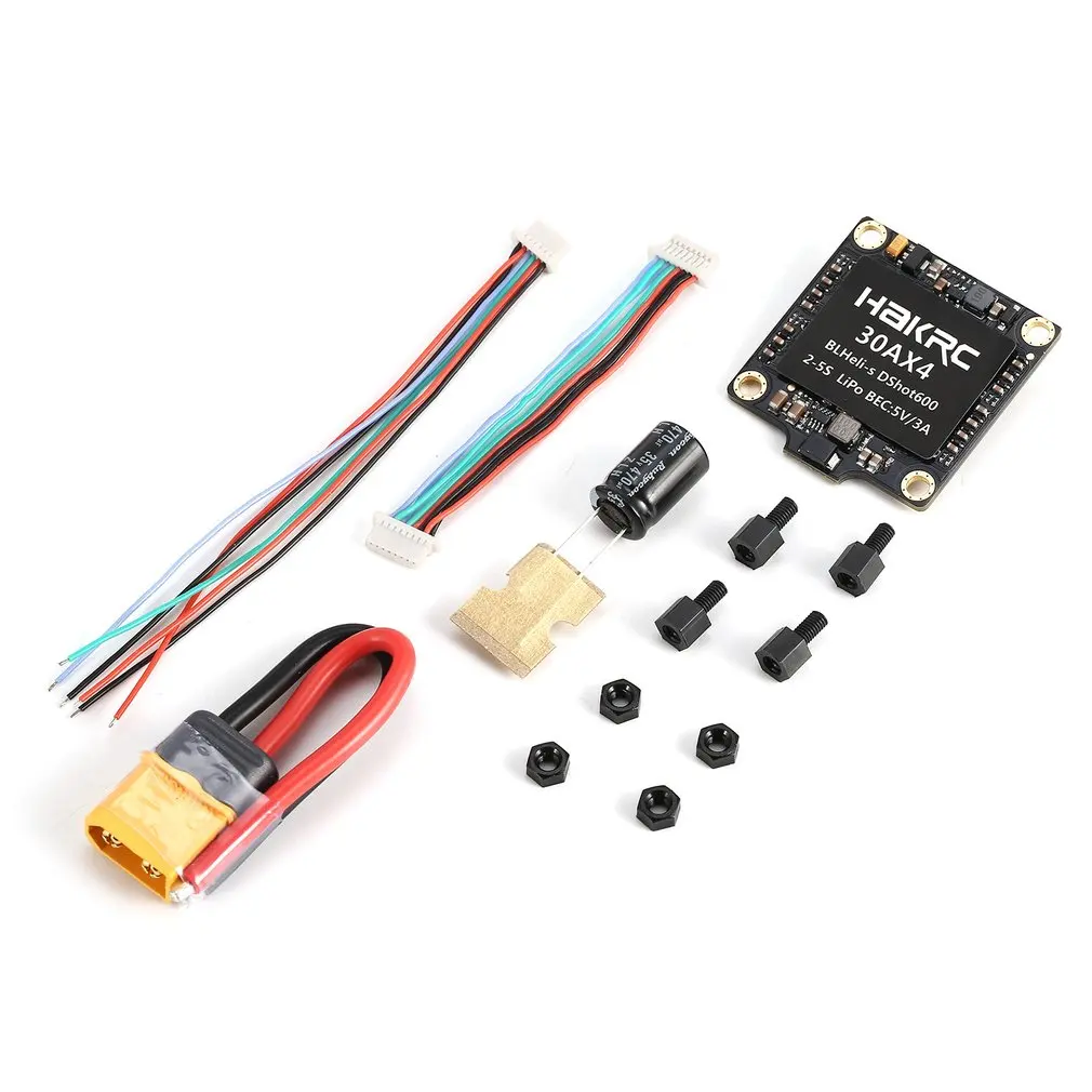 

30A 4 in 1 BLHeli_S/Dshot150/300/600 ESC Speed Controller with 5V BEC for RC Racing Drone Quadcopter Model Toy Parts Model Accs