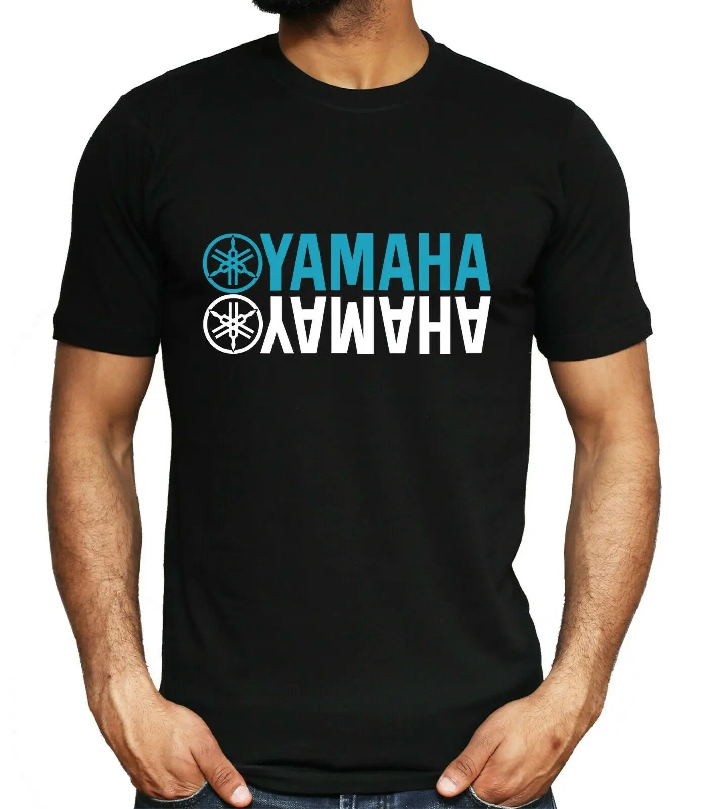 Yamaha логотип Футболка Мотоцикл Гонки мужские Байкер подарок Топ S-XXL |