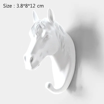 Horse-White Strongwell, скандинавские крючки в виде животных, американский подвесной крючок, держатель, вешалки для ключей, крепкие бесшовные крючки для украшения дома - Цвет: Horse-White