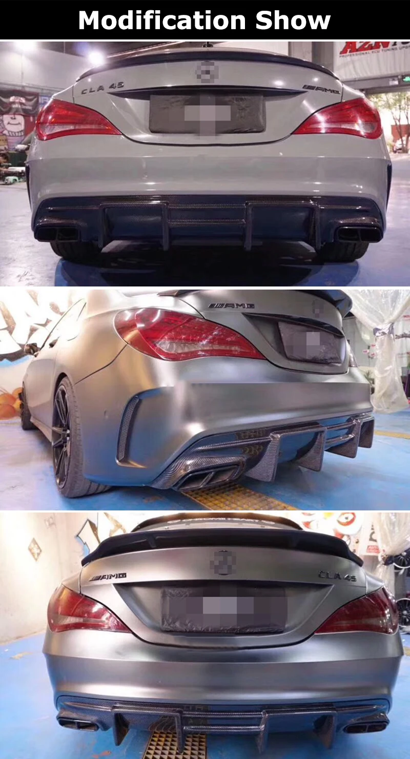 W117 FD Стиль углеродного волокна задняя Лопата бампер спойлер для BENZ CLA200 CLA220 CLA260 CLA45 изменить