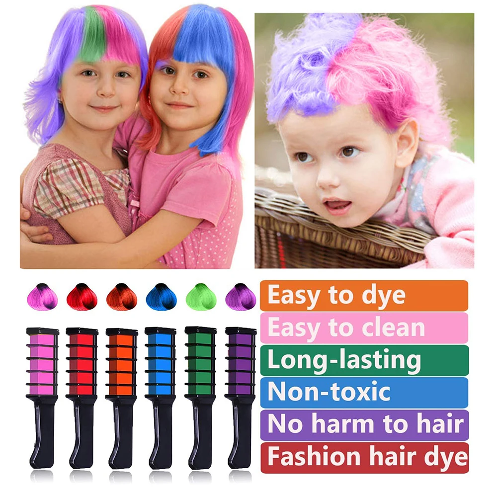 

Colorful Mascara Hair Dye Comb For Women Kid Makeup Beauty Fashion Party Gifts Disposable Non-toxic Hair Dyeing Comb accessories